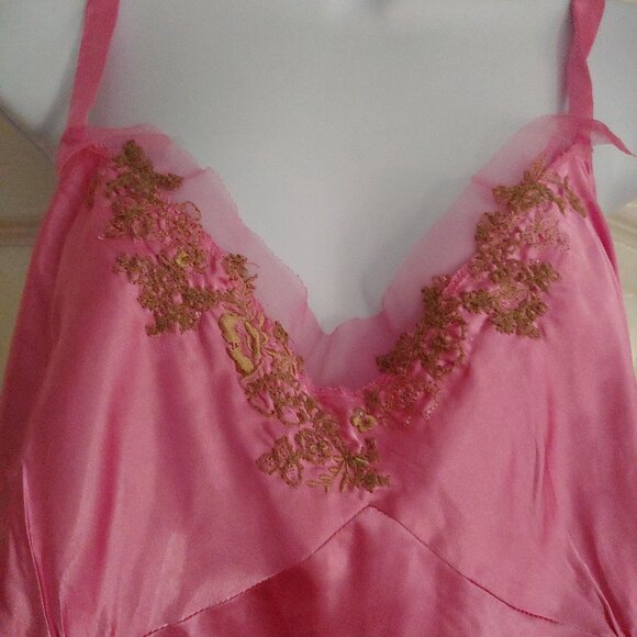 Cotton Express Pink Y2K Babydoll Cami Top 100% Silk 3X Floral Fairy - Picture 7 of 10